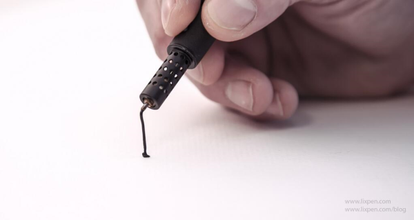 " Lixpen, the 3D printing pen has the similar function as of 3D printers: it melts and cools colored plastic, letting you create rigid and freestanding structures. Claimed to be the world’s smallest pen, the Lixpen is lightweight and easy to hold. It has a aluminium body and supports major materials in 3D printers today: ABS and PLA filament. Two buttons are provided that control the speed of the extruded plastic” ~ 3ders.org  personalfactory: Another one after 3Doodler and Russians humorous filament extruder :) This time it looks sleek so it will gather many happy supporters/clients.