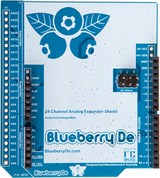 24Ch Analog Expander Shield for Arduino. Top View