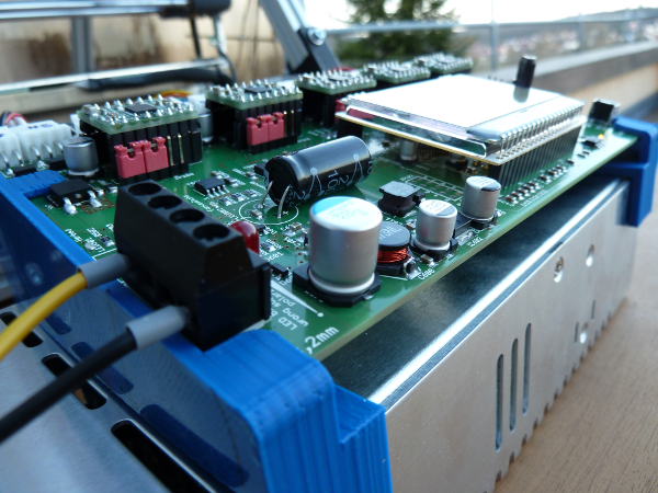 View from left side with power connector