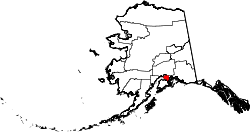 Location of Anchorage within Alaska