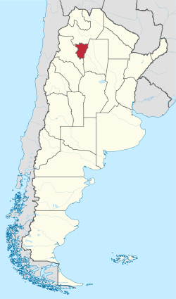 Location of Tucumán within Argentina
