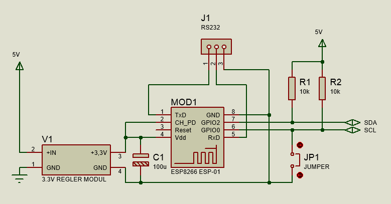 Schaltplan I2C über Wlan