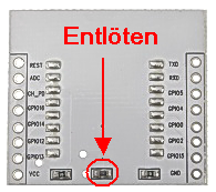 ESP8266 ESP-07 Adapter Spannungsregler