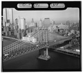 OBLIQUE PERSPECTIVE OF MANHATTAN TOWER OF MANHATTAN BRIDGE - Manhattan Bridge, Spanning East River at Flatbush Avenue, between New York City and Brooklyn, New York, New York HAER NY,31-NEYO,164-9.tif