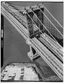 DETAIL VIEW OF TOWER NEAR BROOKLYN SHORE - Manhattan Bridge, Spanning East River at Flatbush Avenue, between New York City and Brooklyn, New York, New York County, NY HAER NY,31-NEYO,164-5.tif