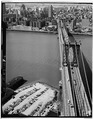 'BARREL SHOT' TOWARDS MANHATTAN - Manhattan Bridge, Spanning East River at Flatbush Avenue, between New York City and Brooklyn, New York, New York County, NY HAER NY,31-NEYO,164-6.tif