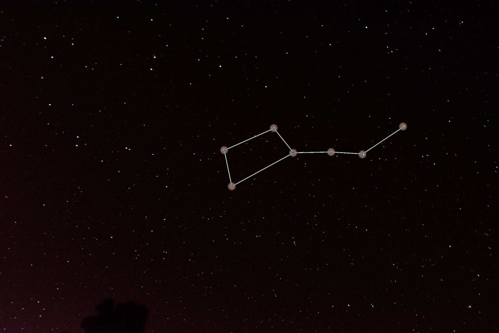 Ursa Major captured with the StarTracker. I have highlighted the constellation