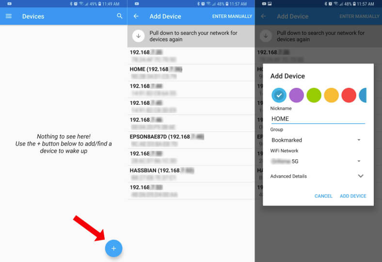 WOL - Add devices Setup