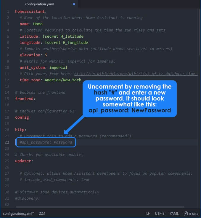 configuration change password