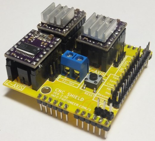 Arduino CNC Shield - Pololu Stepper Drivers Installed