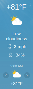 Horizontal Weather Widget Fahrenheit