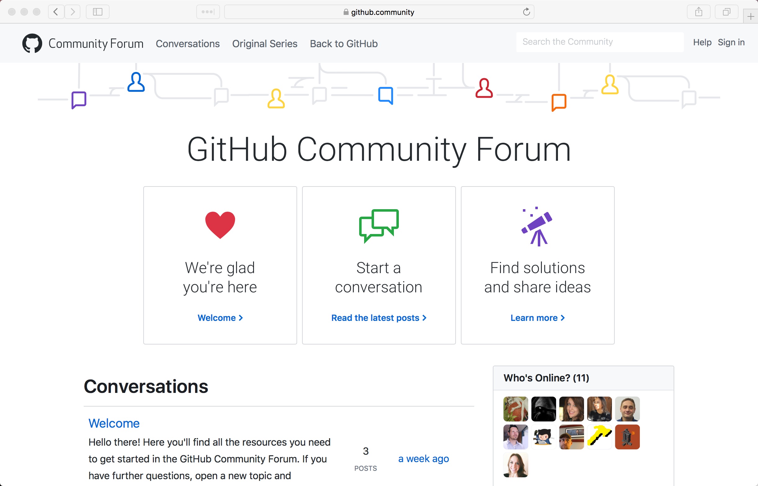 Screenshot of the GitHun Community Forum